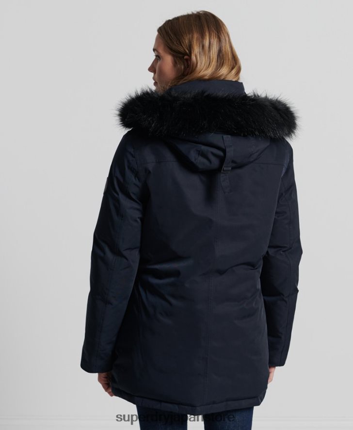 エベレストダウンパーカーコート 女性 Superdry 衣類 海軍 2J62PZ5458