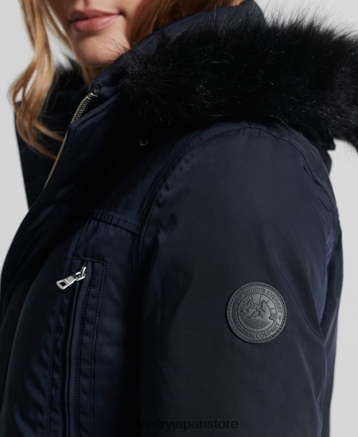 エベレストダウンパーカーコート 女性 Superdry 衣類 海軍 2J62PZ5458
