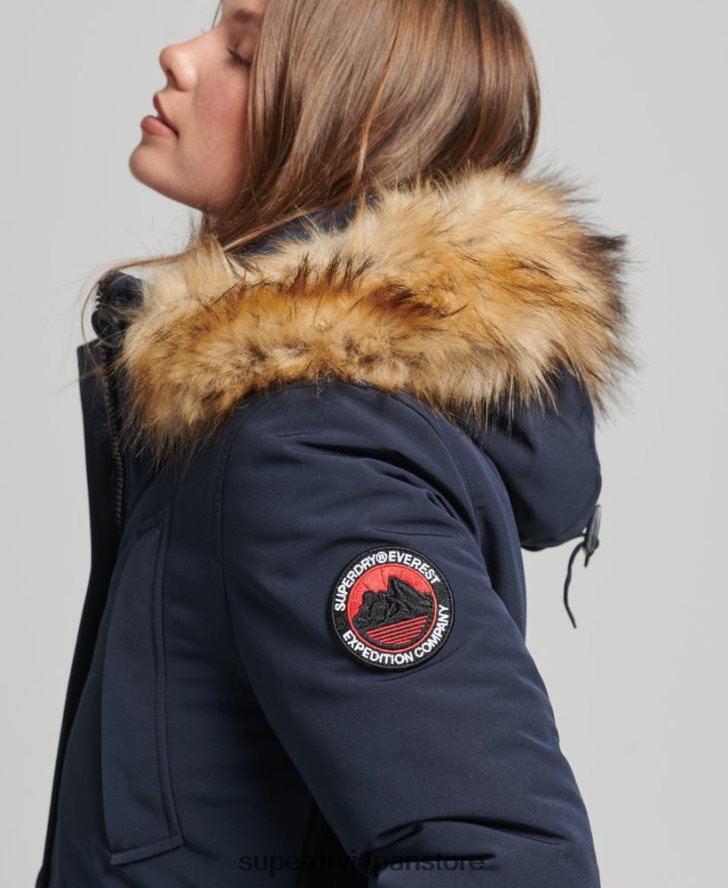 エベレストパーカーコート 女性 Superdry 衣類 海軍 2J62PZ5462