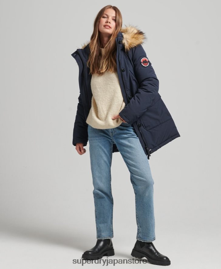 エベレストパーカーコート 女性 Superdry 衣類 海軍 2J62PZ5462