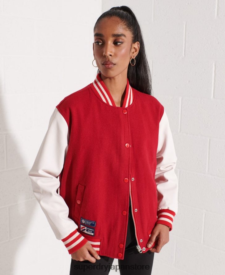 ウール スタジャン 女性 Superdry 衣類 赤 2J62PZ5463