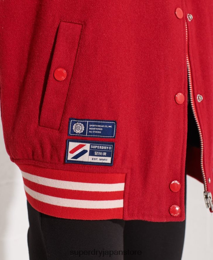 ウール スタジャン 女性 Superdry 衣類 赤 2J62PZ5463
