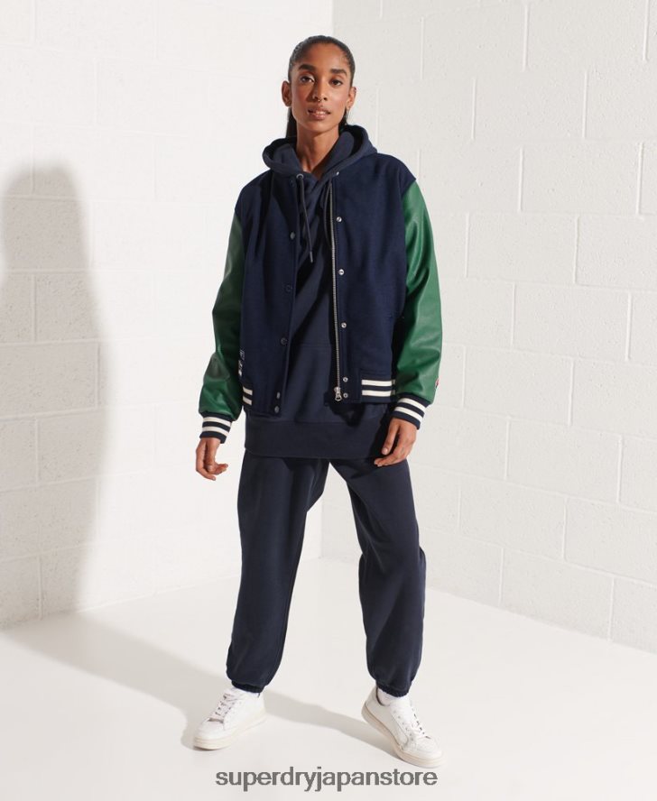 ウール スタジャン 女性 Superdry 衣類 海軍 2J62PZ5464