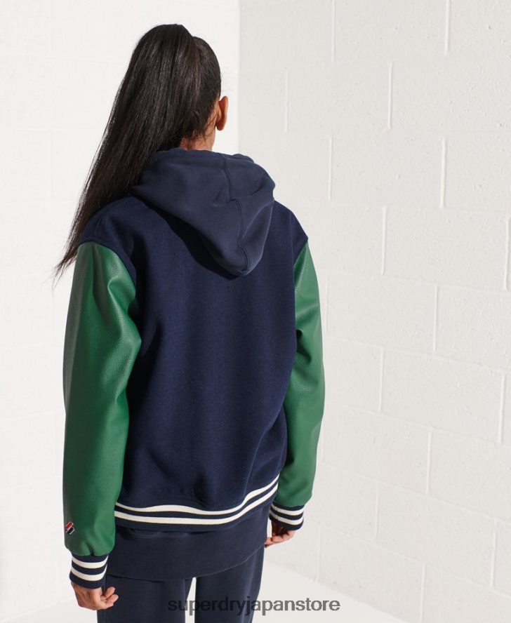 ウール スタジャン 女性 Superdry 衣類 海軍 2J62PZ5464