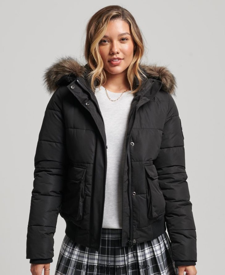 エベレスト エラ ボンバー ジャケット 女性 Superdry 衣類 黒 2J62PZ5465