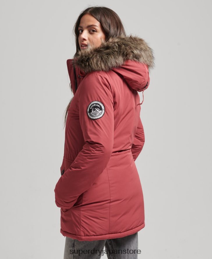 アシュリー エベレスト パーカー コート 女性 Superdry 衣類 赤 2J62PZ5466