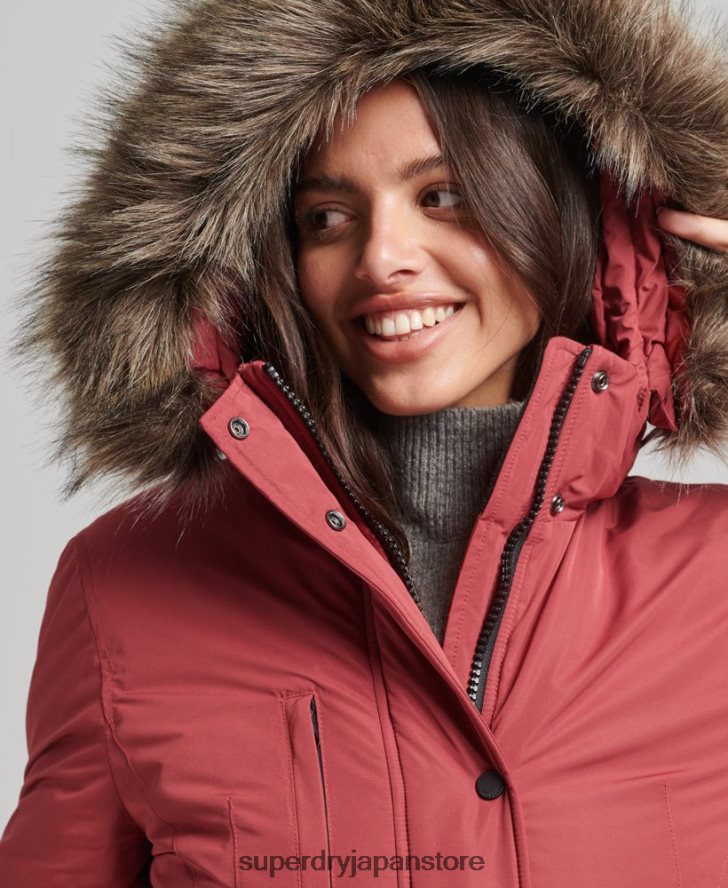 アシュリー エベレスト パーカー コート 女性 Superdry 衣類 赤 2J62PZ5466