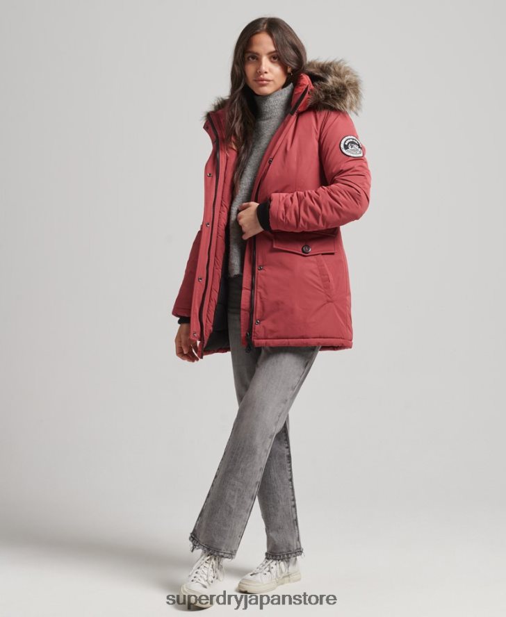 アシュリー エベレスト パーカー コート 女性 Superdry 衣類 赤 2J62PZ5466