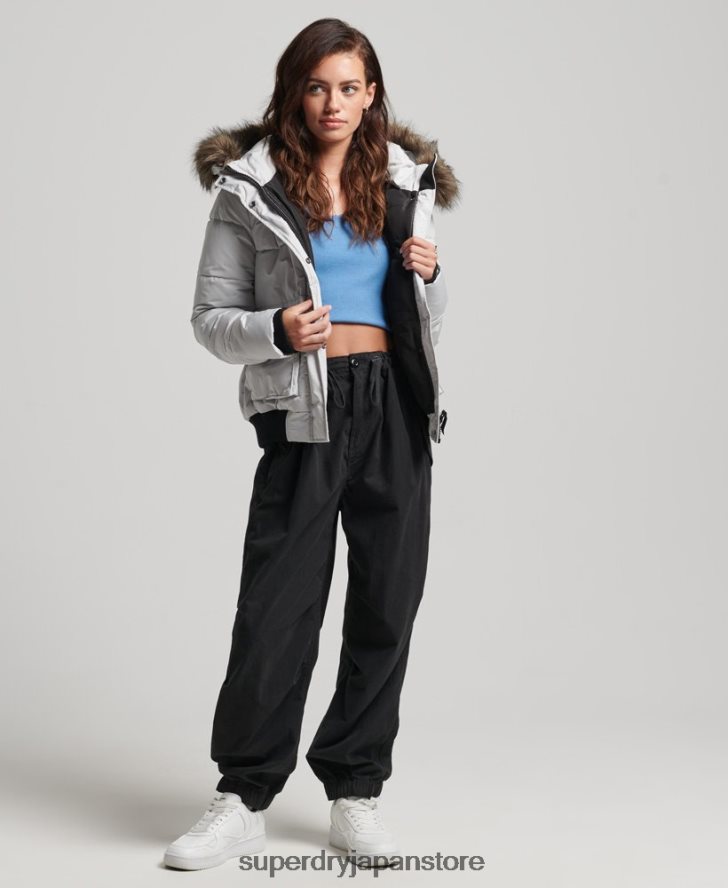 エベレスト エラ ボンバー ジャケット 女性 Superdry 衣類 ライトグレー 2J62PZ5468