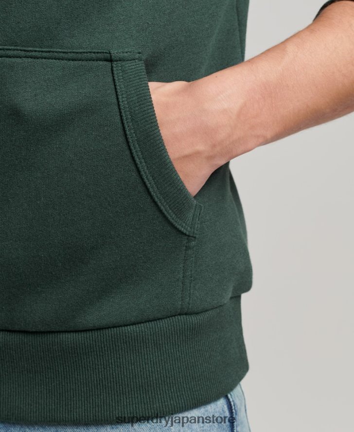 ヴィンテージロゴエンボスパーカー 男性 Superdry 衣類 緑 2J62PZ546