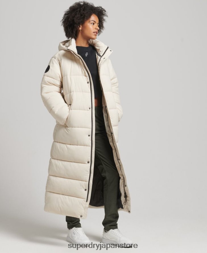コクーン延縄フグコート 女性 Superdry 衣類 クリーム 2J62PZ5470