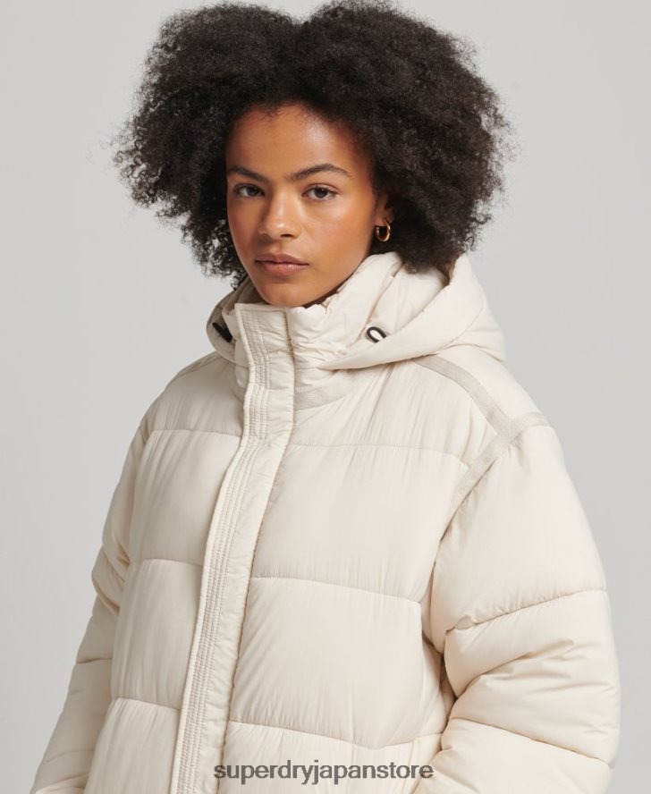 コクーン延縄フグコート 女性 Superdry 衣類 クリーム 2J62PZ5470