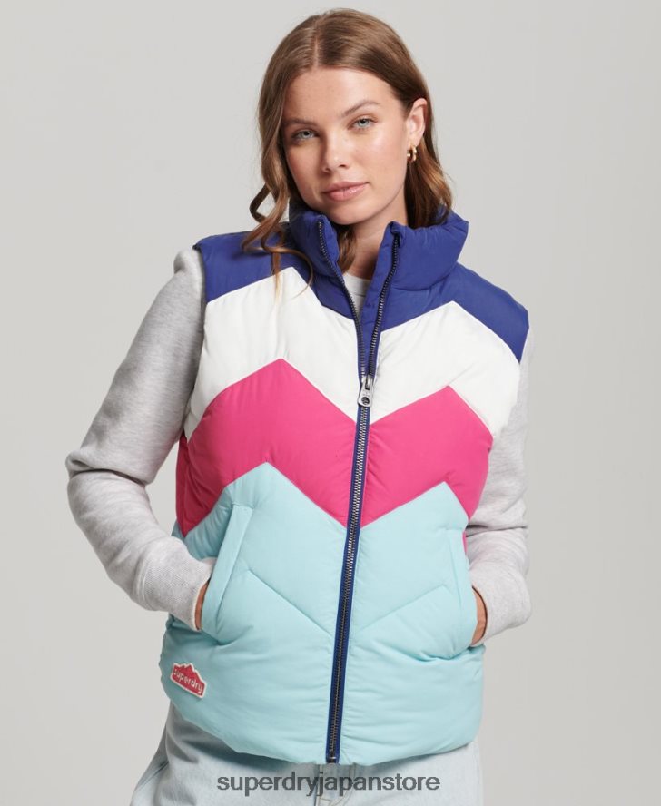 レトロパネル パファージレ 女性 Superdry 衣類 ライトブルー 2J62PZ5473