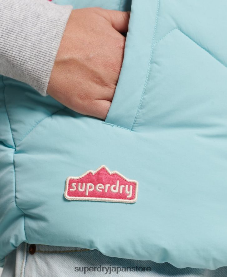 レトロパネル パファージレ 女性 Superdry 衣類 ライトブルー 2J62PZ5473
