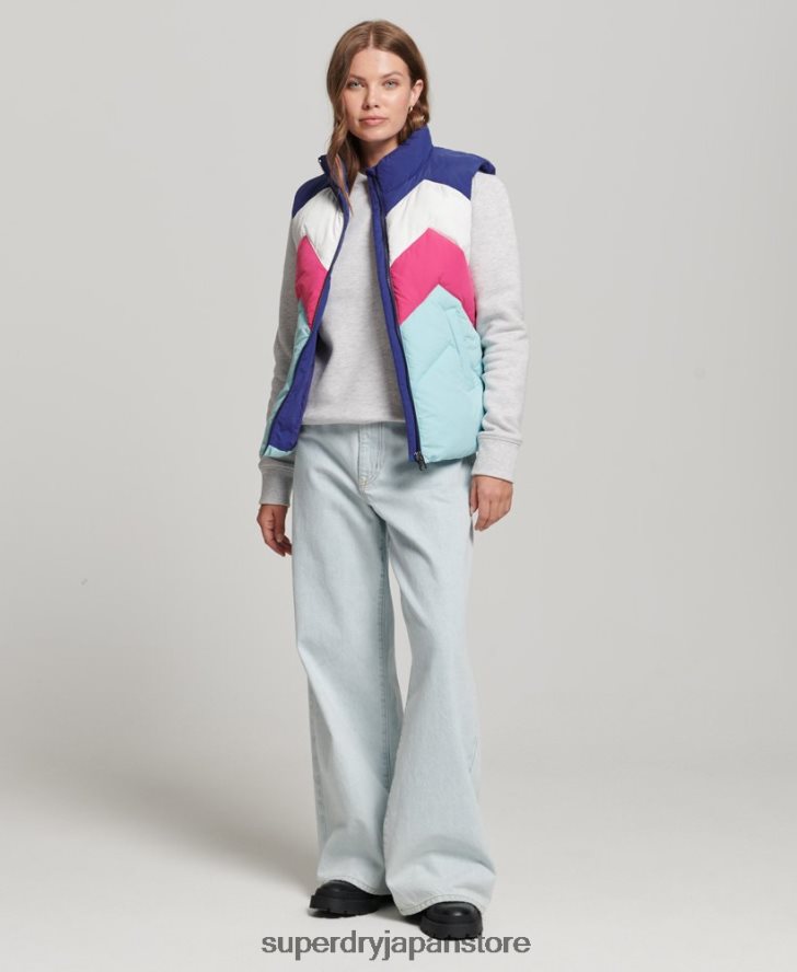 レトロパネル パファージレ 女性 Superdry 衣類 ライトブルー 2J62PZ5473