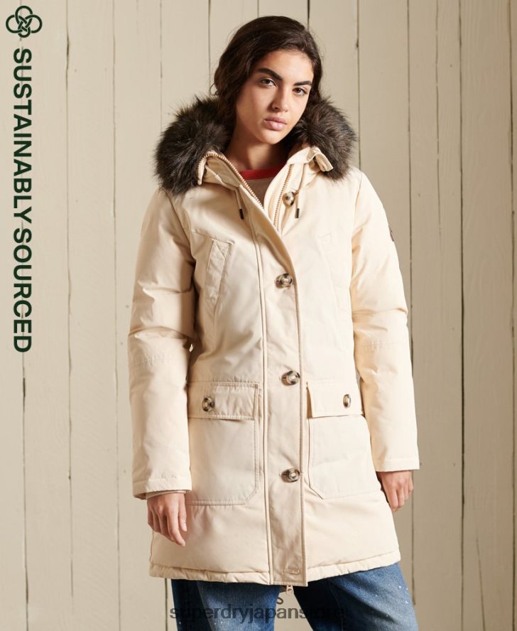 ルーキーダウンパーカーコート 女性 Superdry 衣類 クリーム 2J62PZ5474