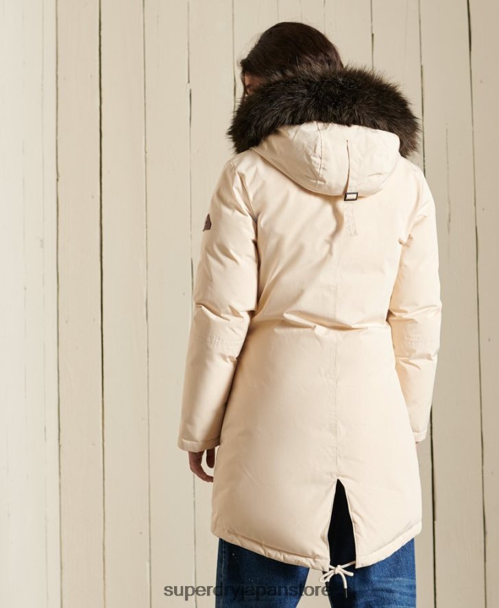ルーキーダウンパーカーコート 女性 Superdry 衣類 クリーム 2J62PZ5474