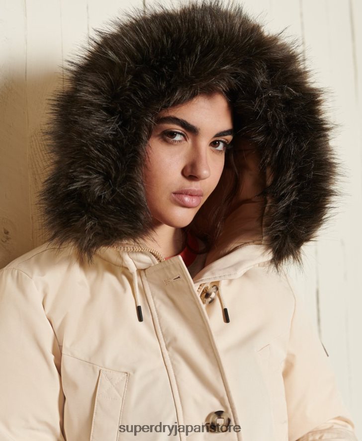 ルーキーダウンパーカーコート 女性 Superdry 衣類 クリーム 2J62PZ5474