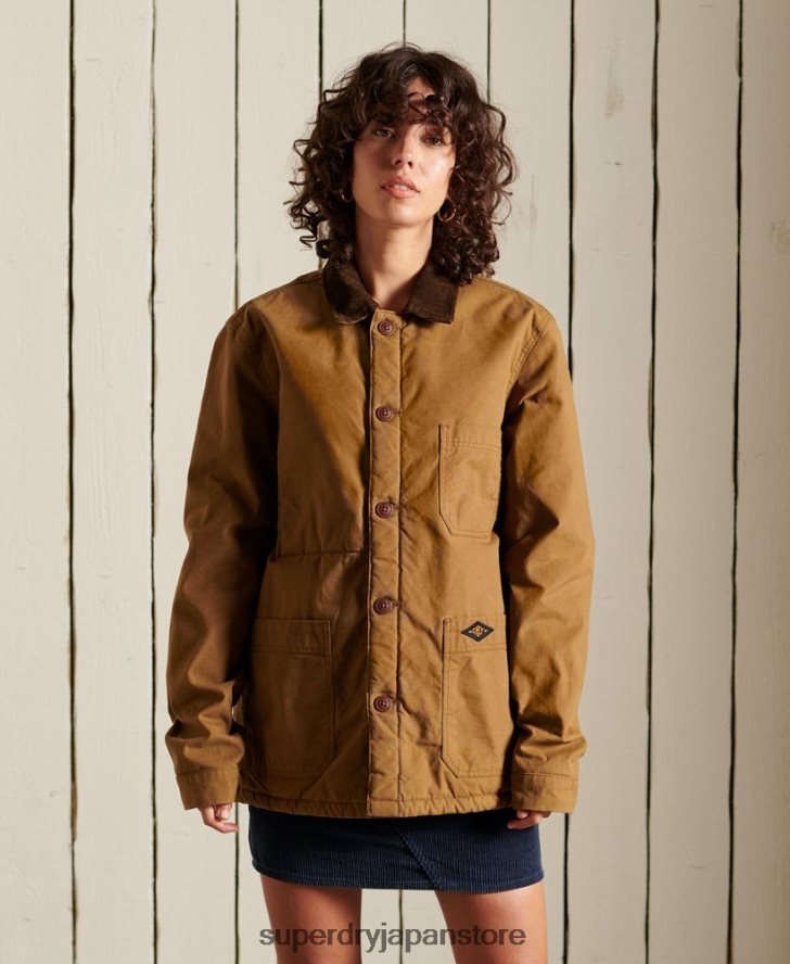 オーバーサイズのユーティリティミックスオーバーシャ​​ツ 女性 Superdry 衣類 茶色 2J62PZ5479