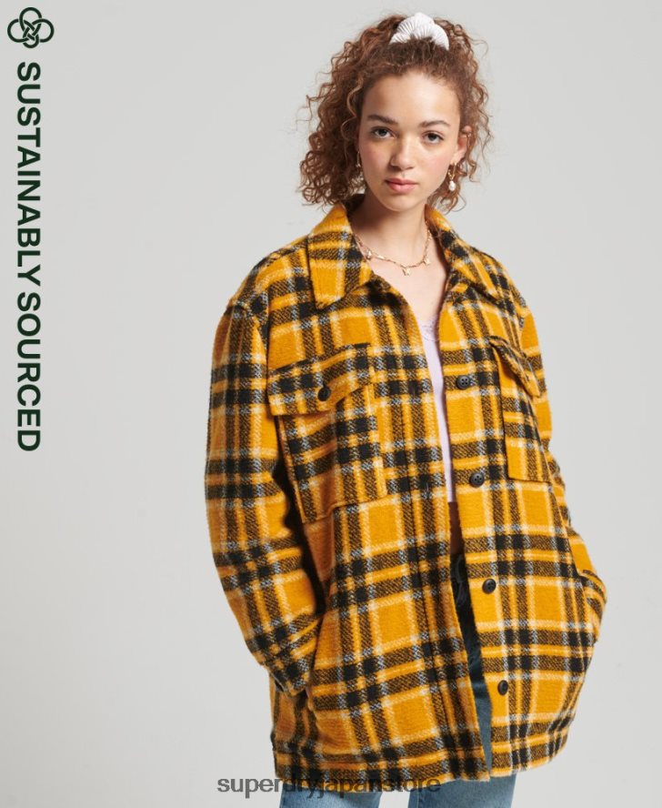 オーバーシャ​​ツジャケット 女性 Superdry 衣類 黄色 2J62PZ5483