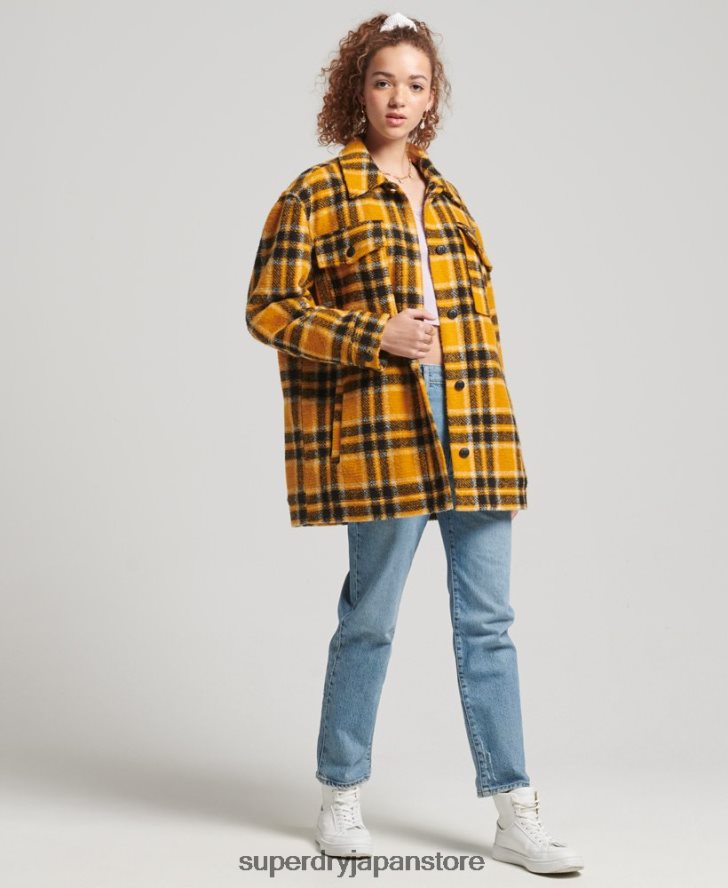 オーバーシャ​​ツジャケット 女性 Superdry 衣類 黄色 2J62PZ5483