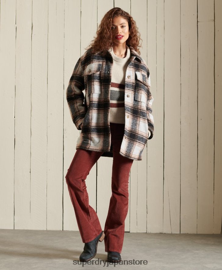 オーバーシャ​​ツジャケット 女性 Superdry 衣類 グレー 2J62PZ5485
