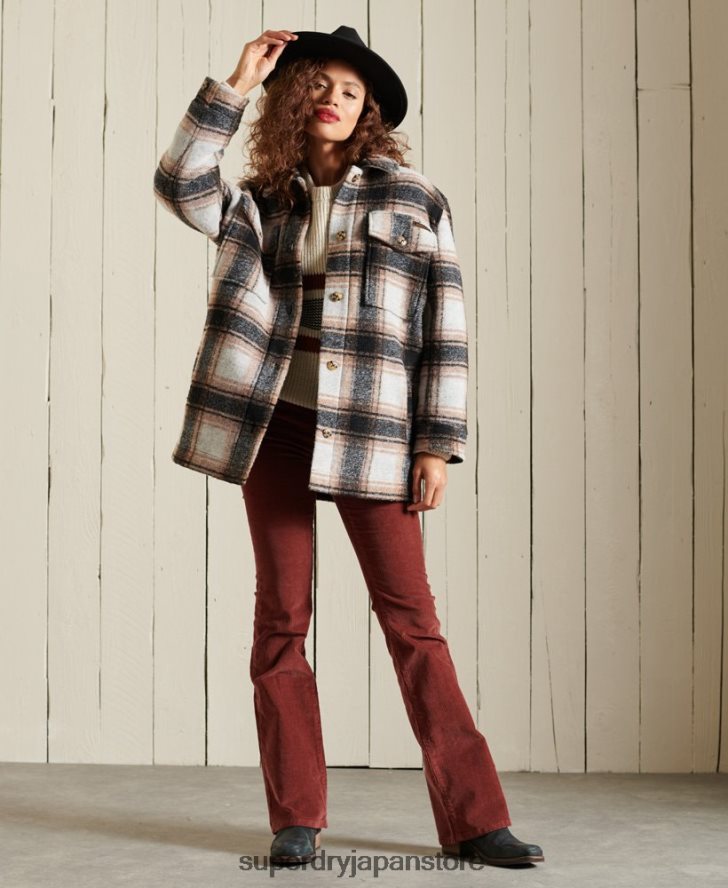 オーバーシャ​​ツジャケット 女性 Superdry 衣類 グレー 2J62PZ5485
