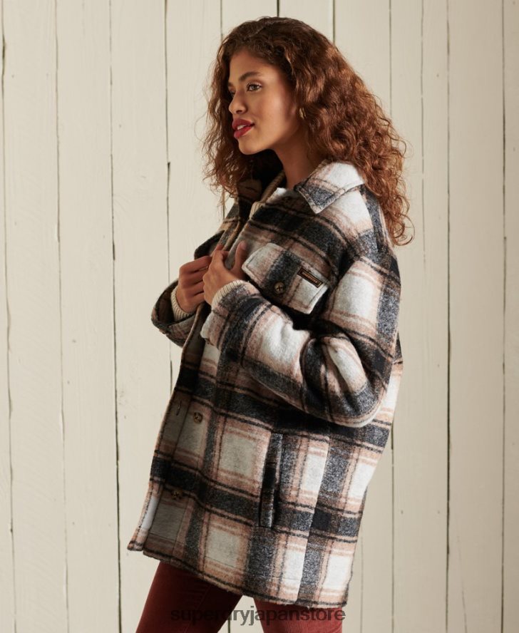 オーバーシャ​​ツジャケット 女性 Superdry 衣類 グレー 2J62PZ5485