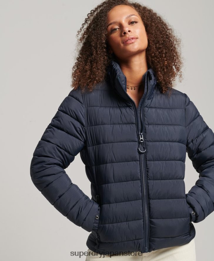 クラシックロゴ パフジャケット 女性 Superdry 衣類 海軍 2J62PZ5486
