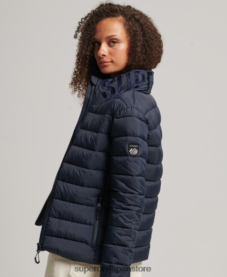 クラシックロゴ パフジャケット 女性 Superdry 衣類 海軍 2J62PZ5486