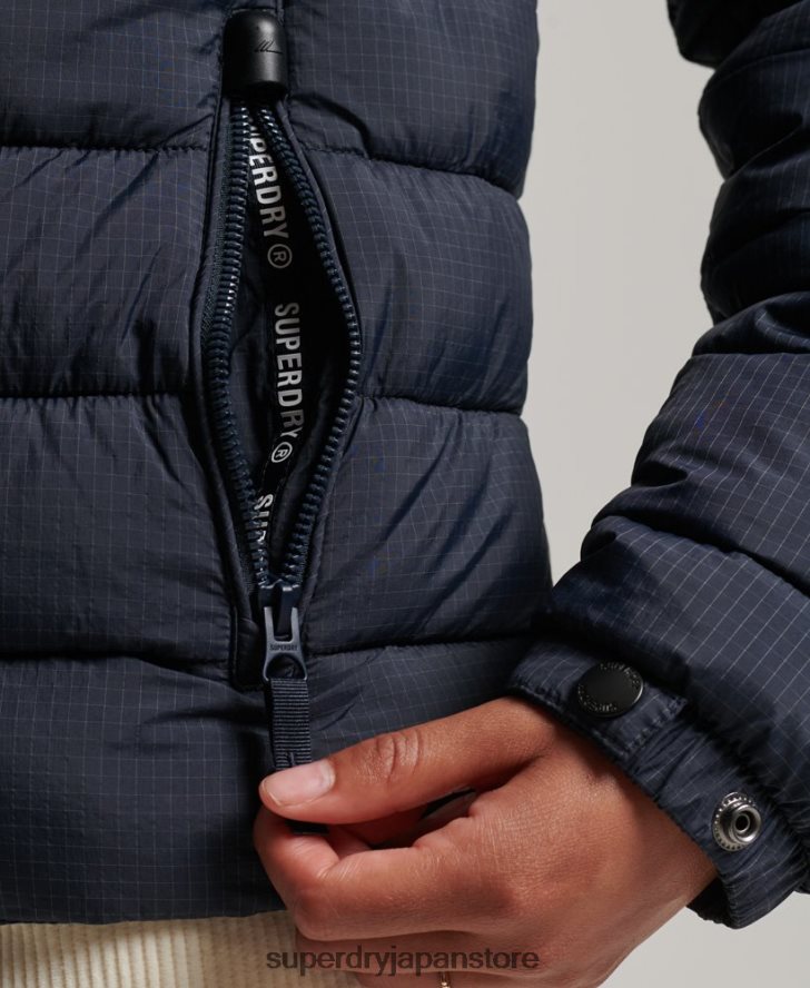 クラシックロゴ パフジャケット 女性 Superdry 衣類 海軍 2J62PZ5486