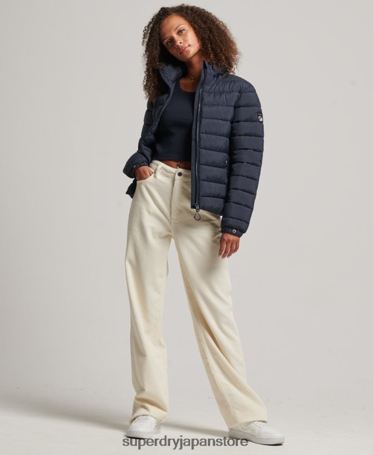 クラシックロゴ パフジャケット 女性 Superdry 衣類 海軍 2J62PZ5486