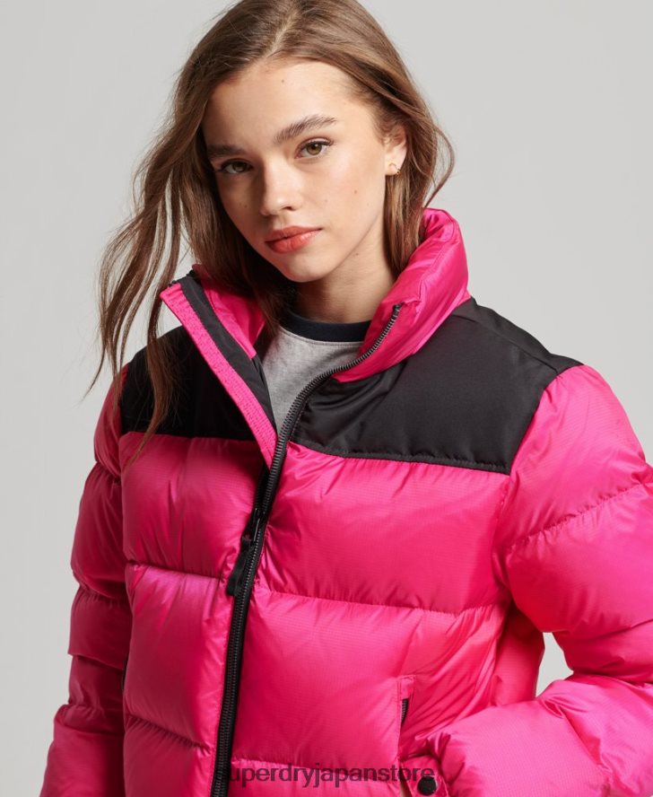 スポーツスタイルのコードパファージャケット 女性 Superdry 衣類 ピンク 2J62PZ5491