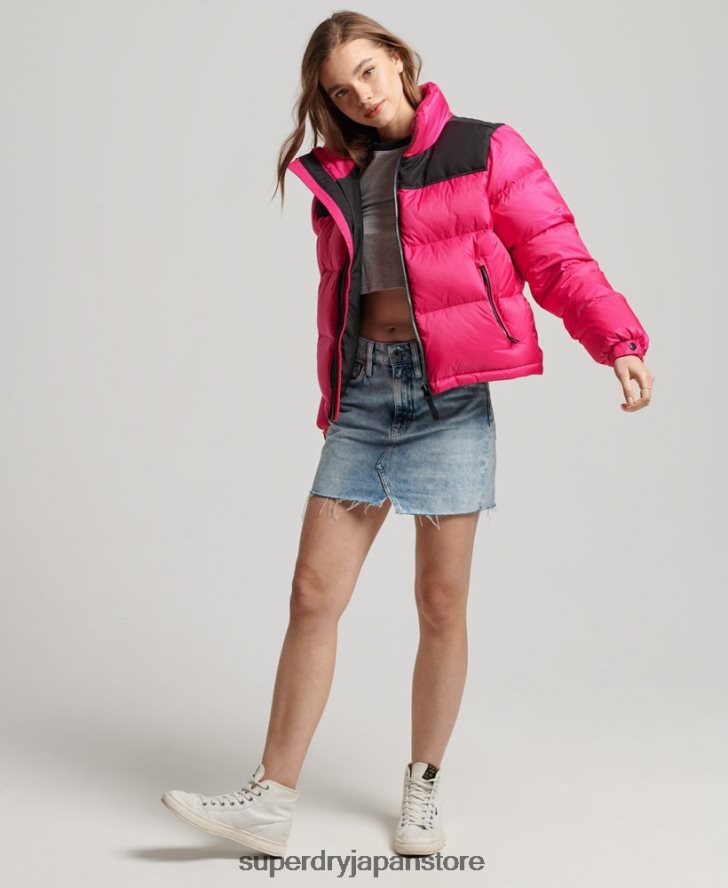 スポーツスタイルのコードパファージャケット 女性 Superdry 衣類 ピンク 2J62PZ5491