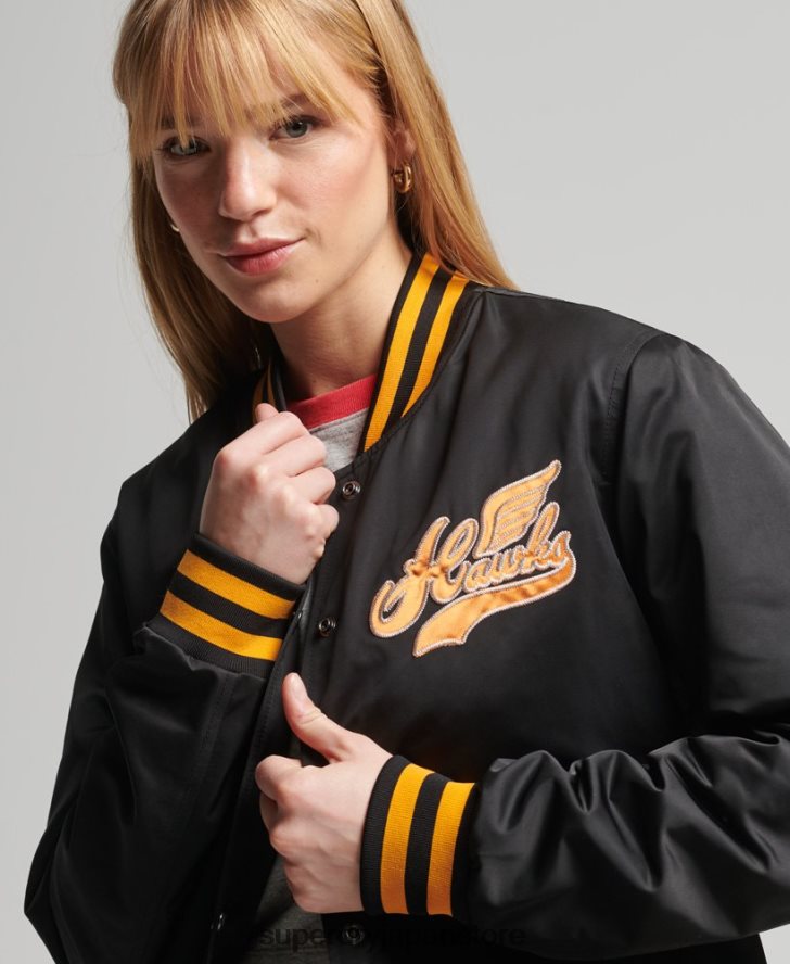 ヴィンテージ代表ボンバージャケット 女性 Superdry 衣類 黒 2J62PZ5492