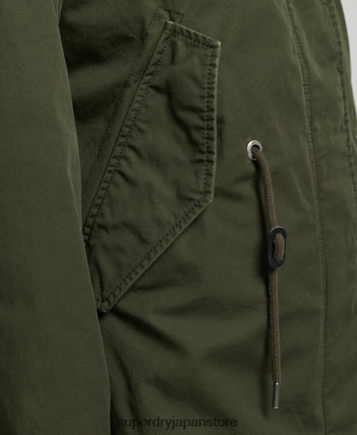 フェイクファーの本格的なミリタリーパーカーコート 女性 Superdry 衣類 緑 2J62PZ5493