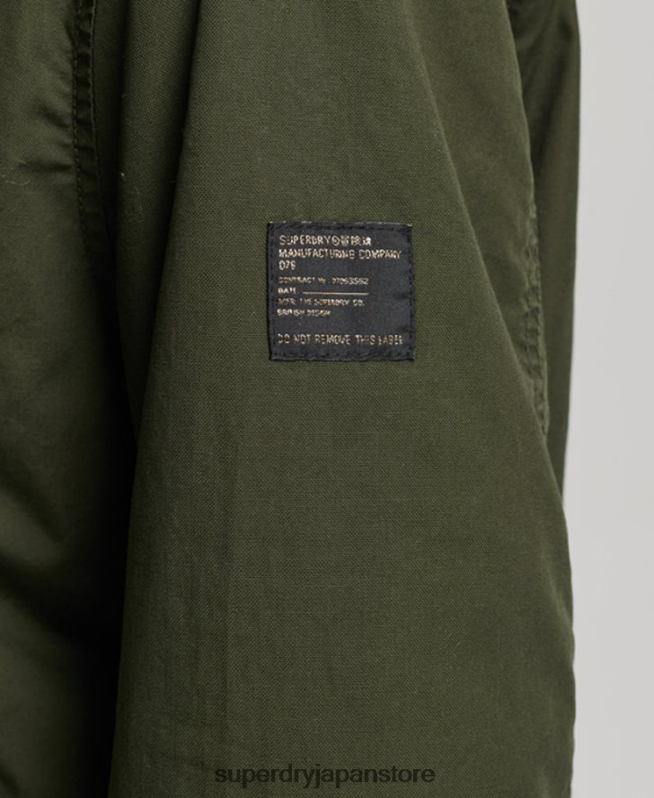 フェイクファーの本格的なミリタリーパーカーコート 女性 Superdry 衣類 緑 2J62PZ5493