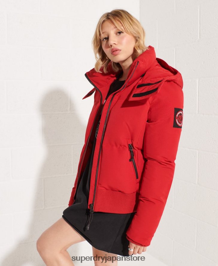 コードエベレスト ボンバージャケット 女性 Superdry 衣類 赤 2J62PZ5494