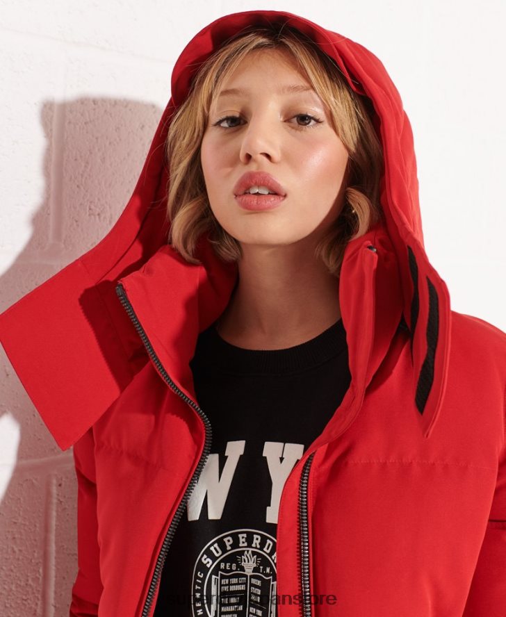 コードエベレスト ボンバージャケット 女性 Superdry 衣類 赤 2J62PZ5494