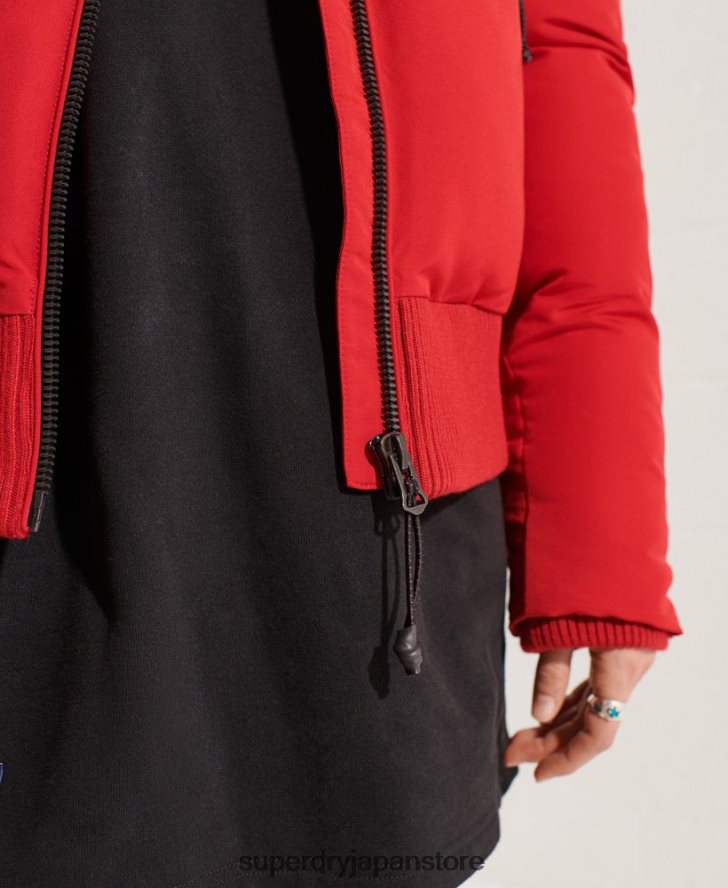 コードエベレスト ボンバージャケット 女性 Superdry 衣類 赤 2J62PZ5494
