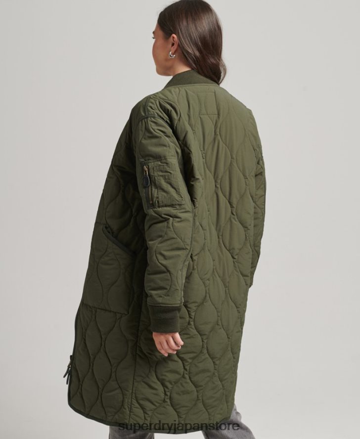 延縄キルティングライナージャケット 女性 Superdry 衣類 カーキ 2J62PZ5497