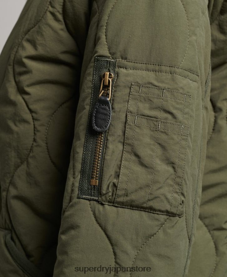 延縄キルティングライナージャケット 女性 Superdry 衣類 カーキ 2J62PZ5497