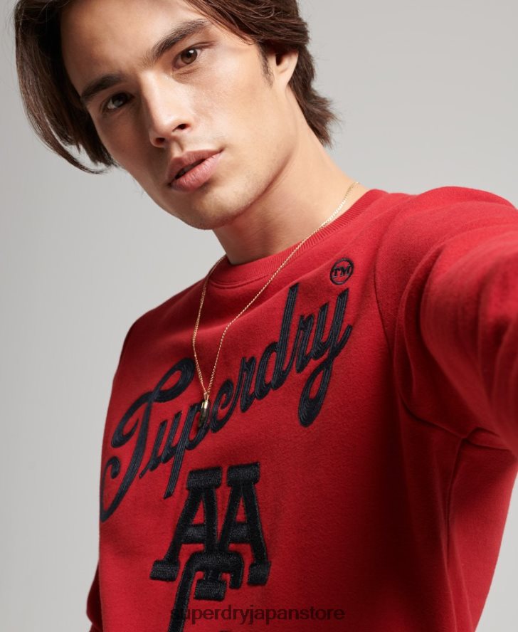 ヴィンテージ カレッジ クルー スウェットシャツ 男性 Superdry 衣類 赤 2J62PZ549
