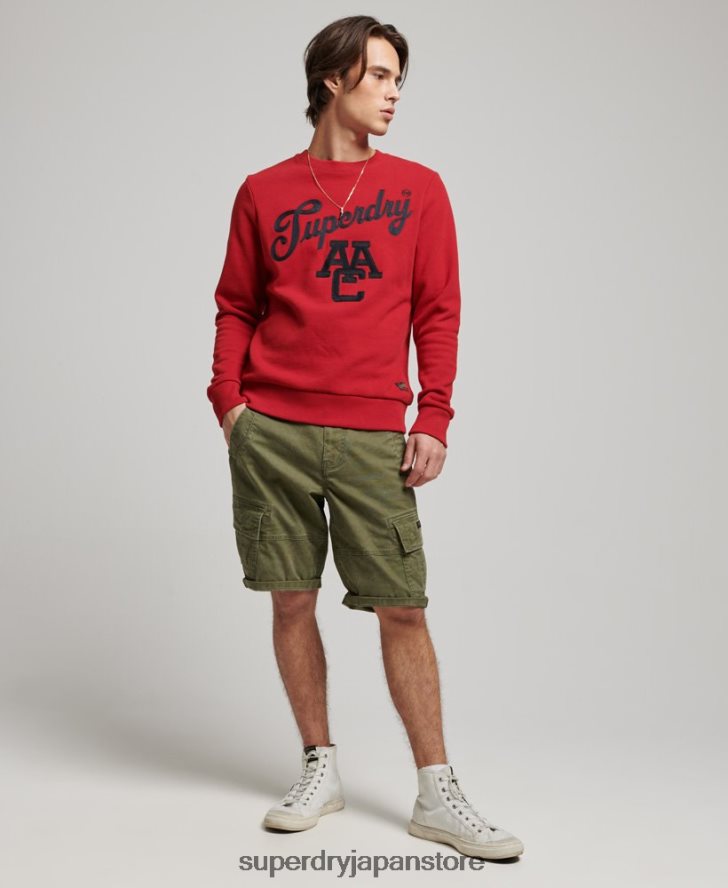 ヴィンテージ カレッジ クルー スウェットシャツ 男性 Superdry 衣類 赤 2J62PZ549