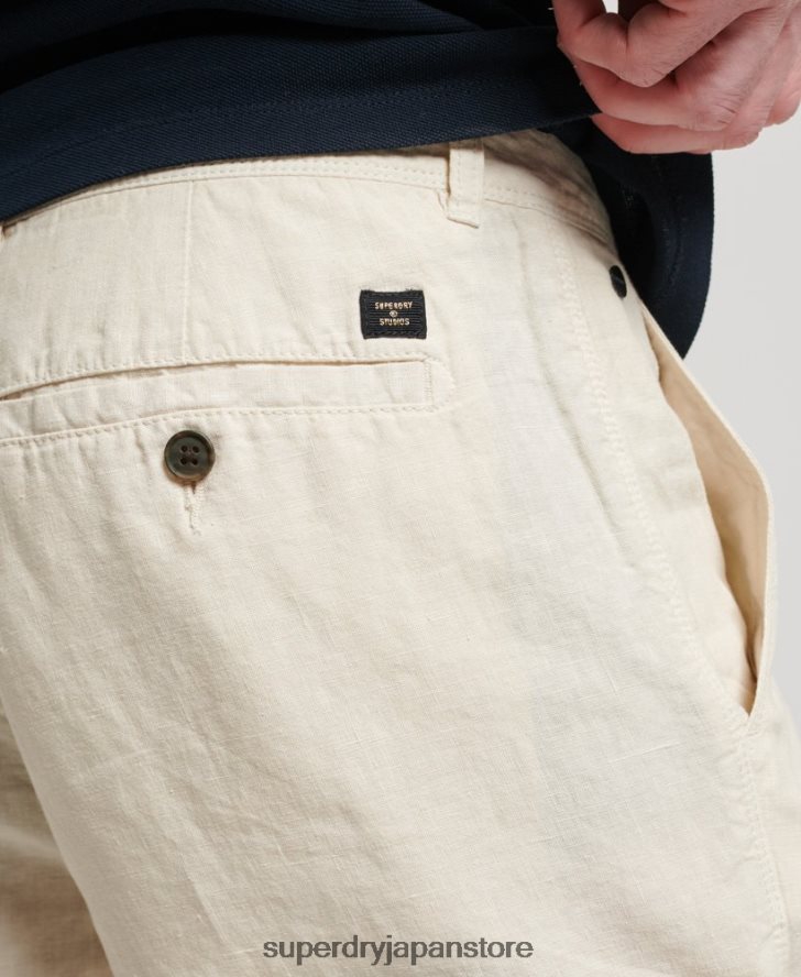 オーバーダイリネンショーツ 男性 Superdry 衣類 クリーム 2J62PZ54
