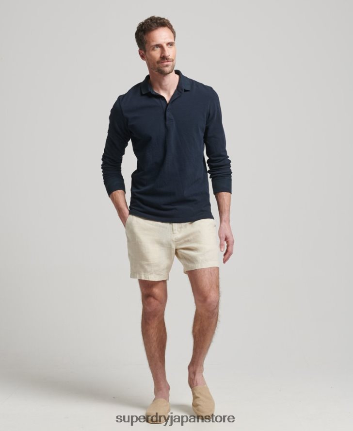オーバーダイリネンショーツ 男性 Superdry 衣類 クリーム 2J62PZ54