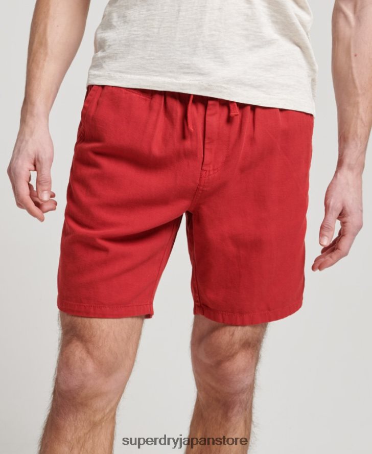 ヴィンテージオーバーダイショートパンツ 男性 Superdry 衣類 赤 2J62PZ55