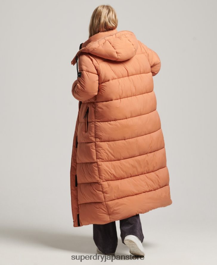 リップストップ延縄パファージャケット 女性 Superdry 衣類 オレンジ 2J62PZ5506