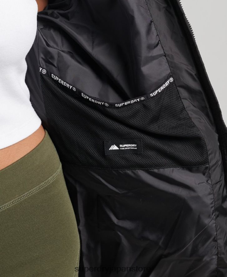 マウンテンフード付き富士延縄コート 女性 Superdry 衣類 黒 2J62PZ5509