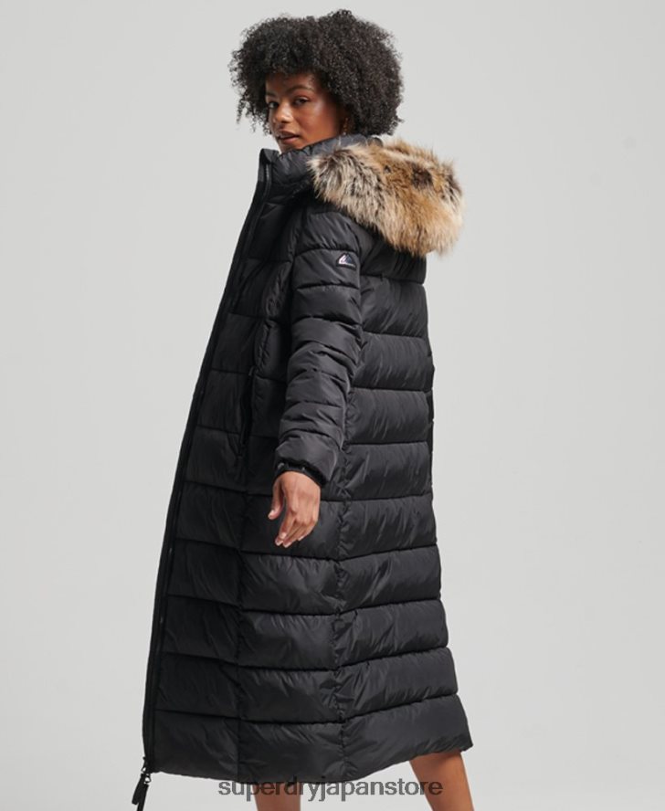 マウンテンフード付き富士延縄コート 女性 Superdry 衣類 黒 2J62PZ5509